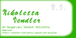 nikoletta vendler business card